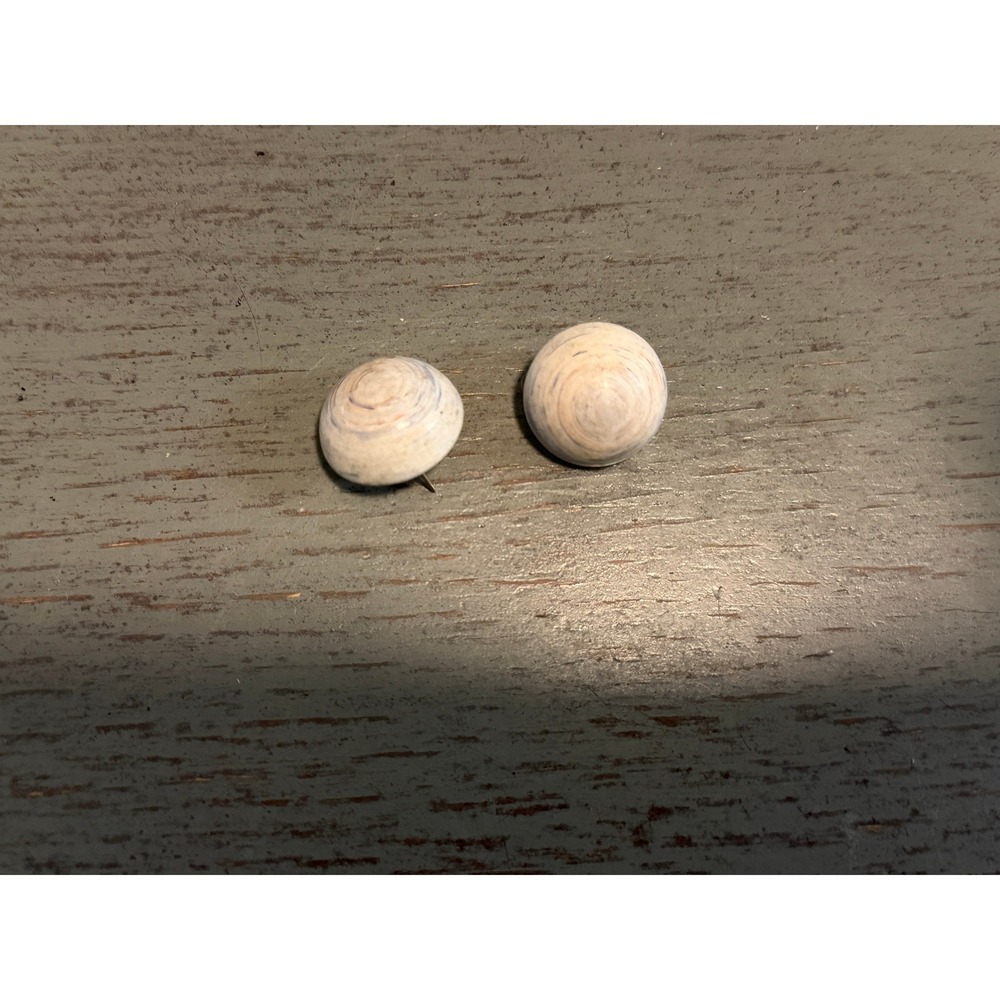 Handmade Coiled Paper Stud Earrings Blue White Circular Post Jewelry
